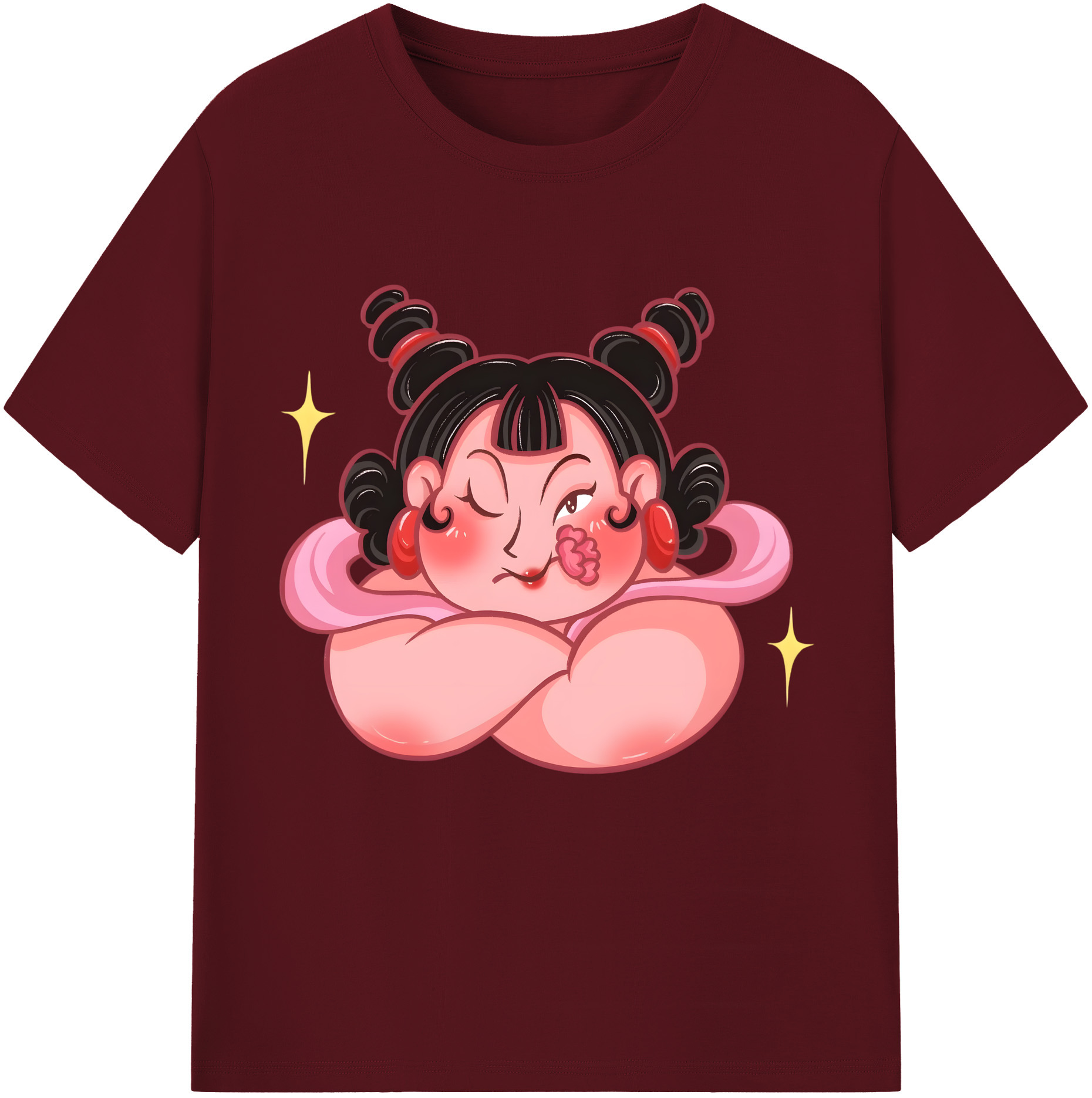 （画像用） Ne Zha 2 ナタ 魔童の大暴れ 綿100％半袖Tシャツ（フロントプリント）